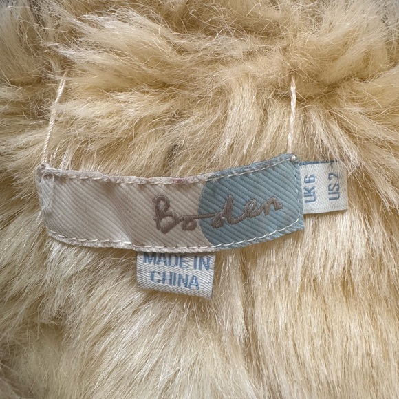 Boden Faux Shearling Suede Coat Camel Brown Sherpa Lined Jacket Women’s Size 2 - Picture 4 of 10